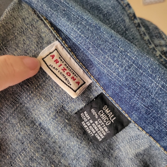 Arizona Jeans Blue Jean Jacket with Zipper Closure Size Small - Picture 6 of 10